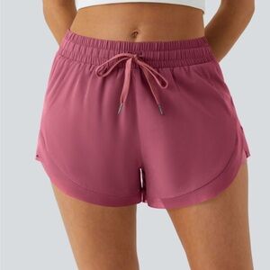 Halara Mid Rise Drawstring Contrast Mesh 2-in-1 Flowy Running Shorts